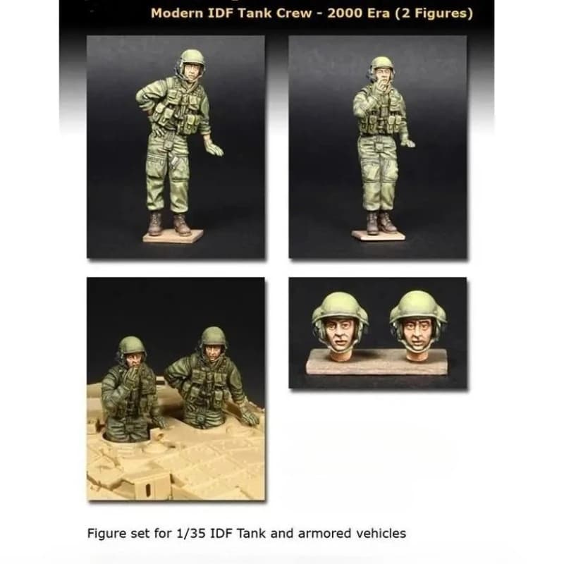 Kit modello figura in resina pressofusa in scala 1/35 Carro armato moderno IDF Crew 2 figure smontate e non verniciate senza serbatoio