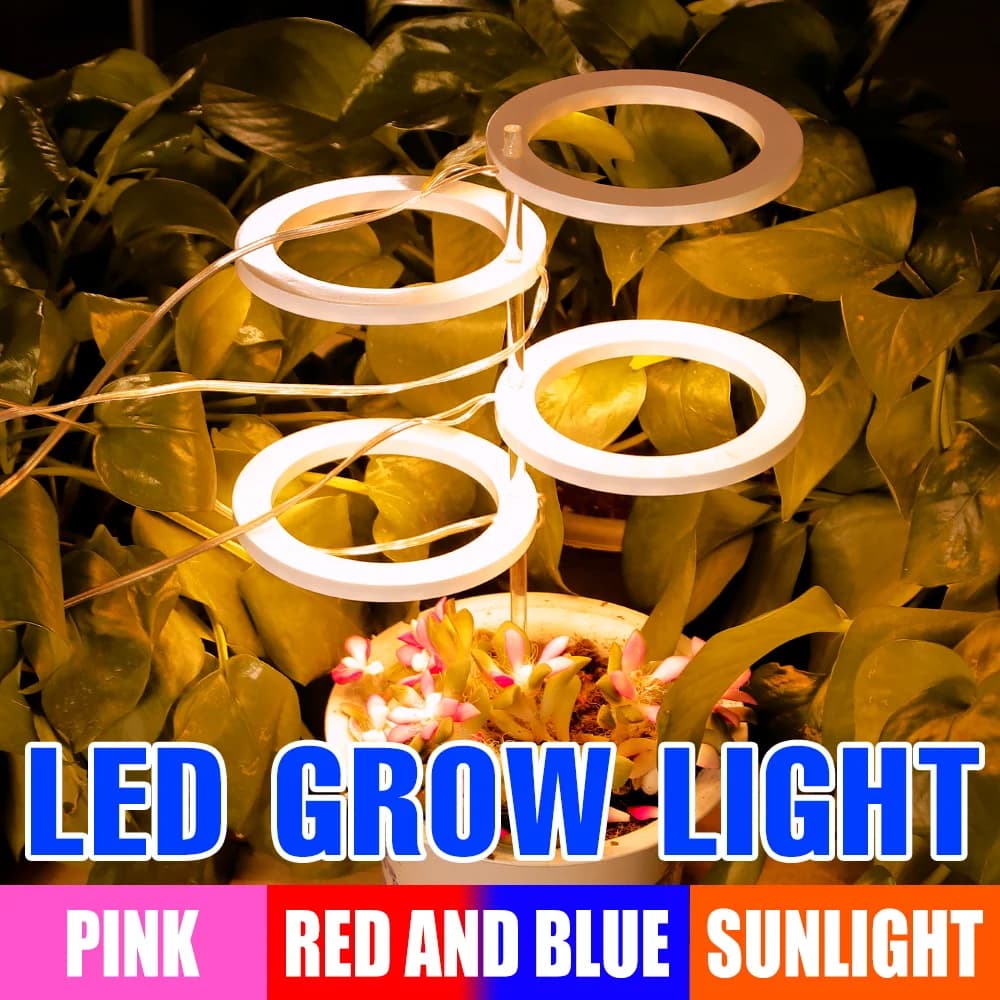 Lampada LED per Coltivazione Indoor a Spettro Completo, Luce per Piante Idroponiche, per Coltivazione di Semi e Fiori, DC5V USB