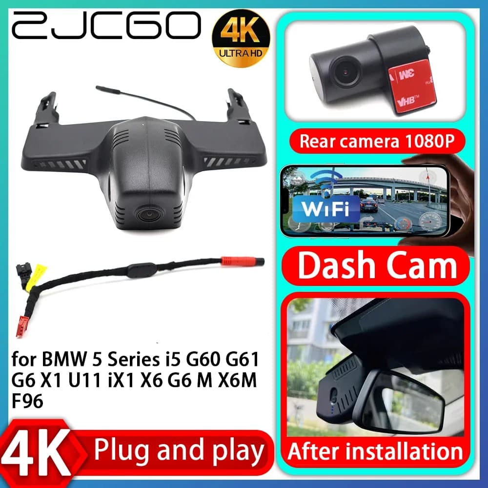 ZJCGO DVR 4K 2160P Plug and Play for BMW 5 i5 G60 G6 X1 U11 iX1 X6 G6 M X6M F96