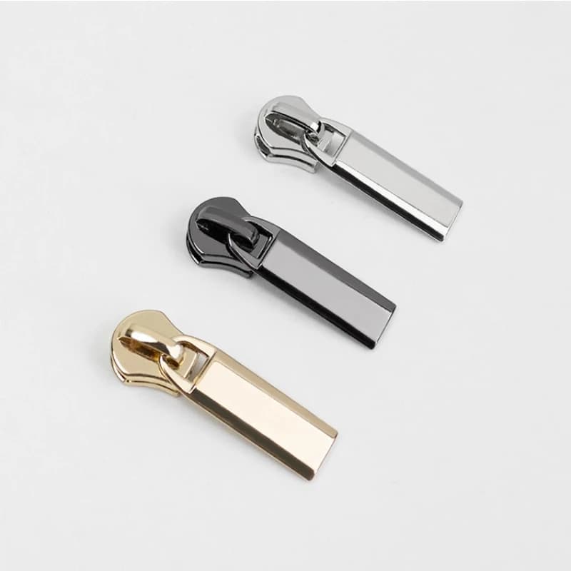 10 pezzi/lotto argento 5 # Estrattore per cerniera in nylon con cursore per cerniera in metallo per borsa per lavoro manuale fai-da-te Accessori per cursore per cerniera per cucire
