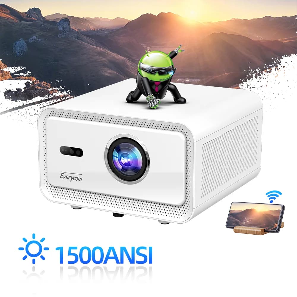 Everycom Cubelite Mini Smart12 Projector 4K 1080P LED Lamp 1500 Resolution 2G RAM 32G ROM Movie Theater Beamer