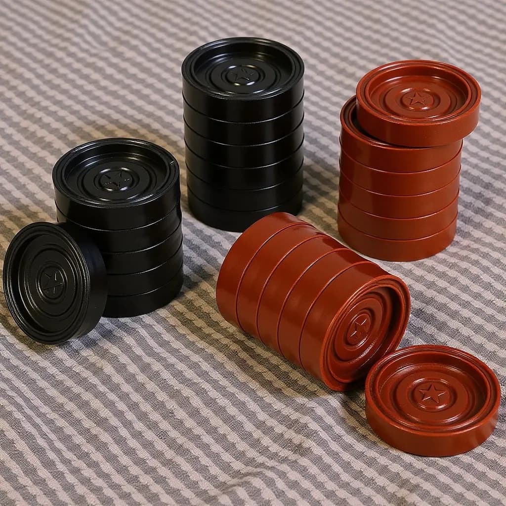 Set di 24 Pezzi di Scacchi in Plastica, Accessori Rotondi per Dama, Pezzi di Ricambio per Backgammon, Forniture per Giochi da Tavolo per Casa e Viaggio