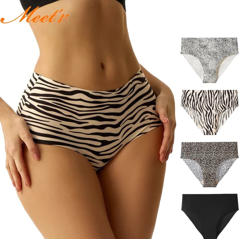 Meet'r Oversize Underwear Panties Breathable Skin Friendly Lingerie Cotton Mid-rise Stretch Tummy Control Briefs