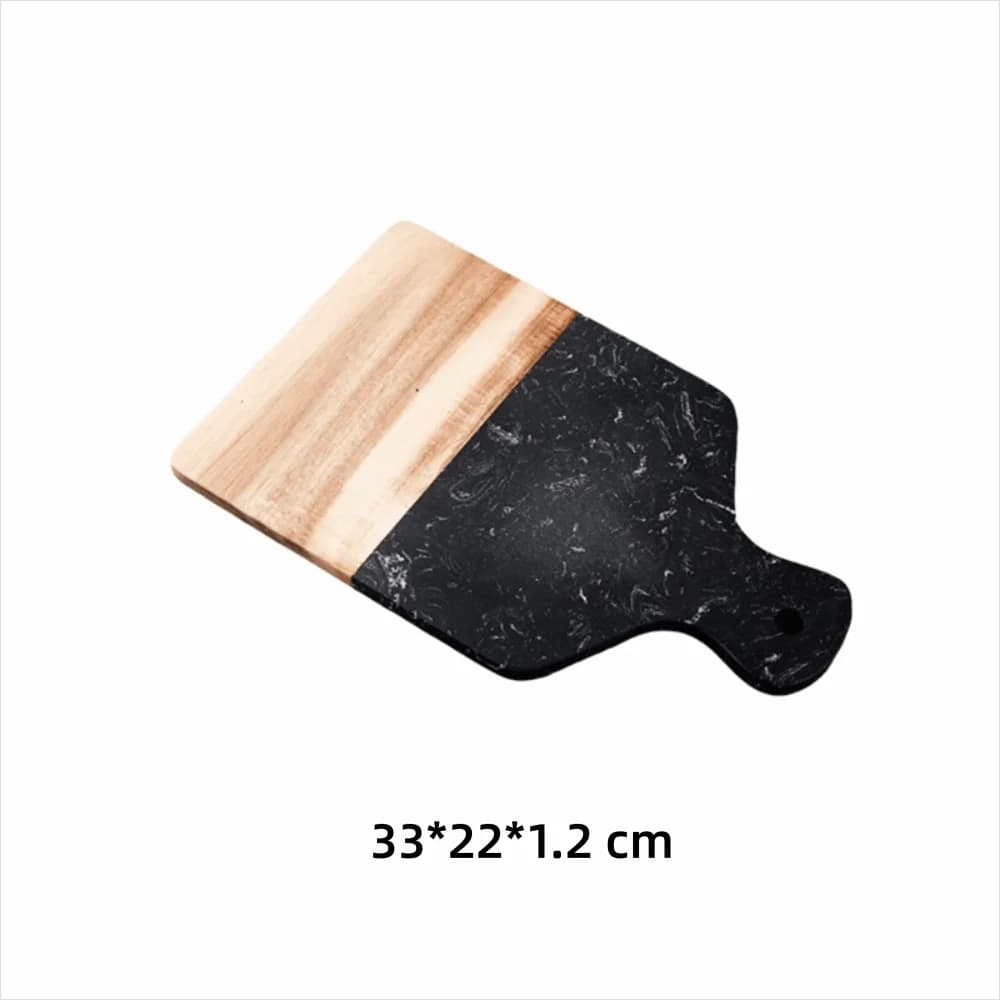 Mold-resistant Marble Wood Cutting Boards Heat-resistant Non-slip Chopping Board Wood Handle Double Side Use Fruit Plate Snack