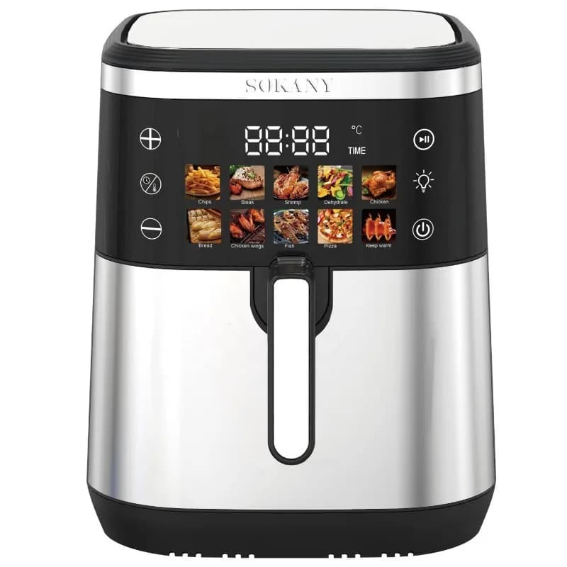 Airo Sokany Stainless Steel Digital air Fryer13L Home Use Electric Deep Fryer Oil Free Smart air Fryer Grill 14.5Liters