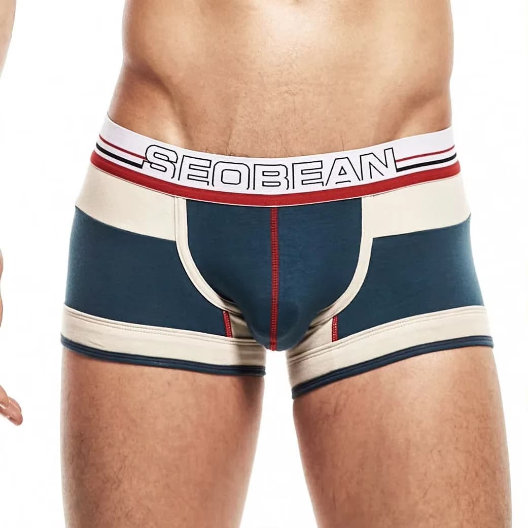 Men's Boxy Underwear Sexy Low-waist U Convex Pouch Sports Boxer Shorts Color Blocked Cotton Breathable Comfy Sweat Absorp Trunks