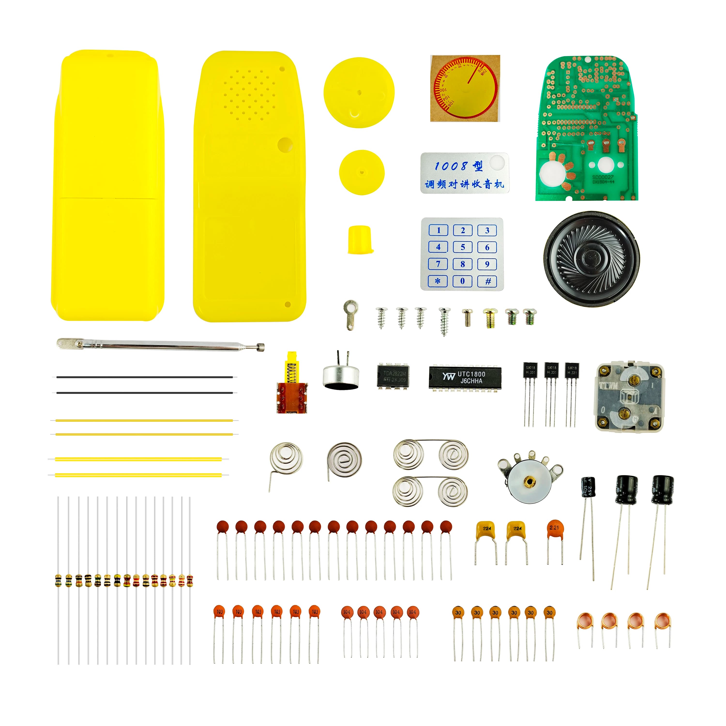 Walkie-talkie wireless radio FM kit di montaggio radio didattico a doppio uso parti elettroniche di formazione per saldatura fai-da-te