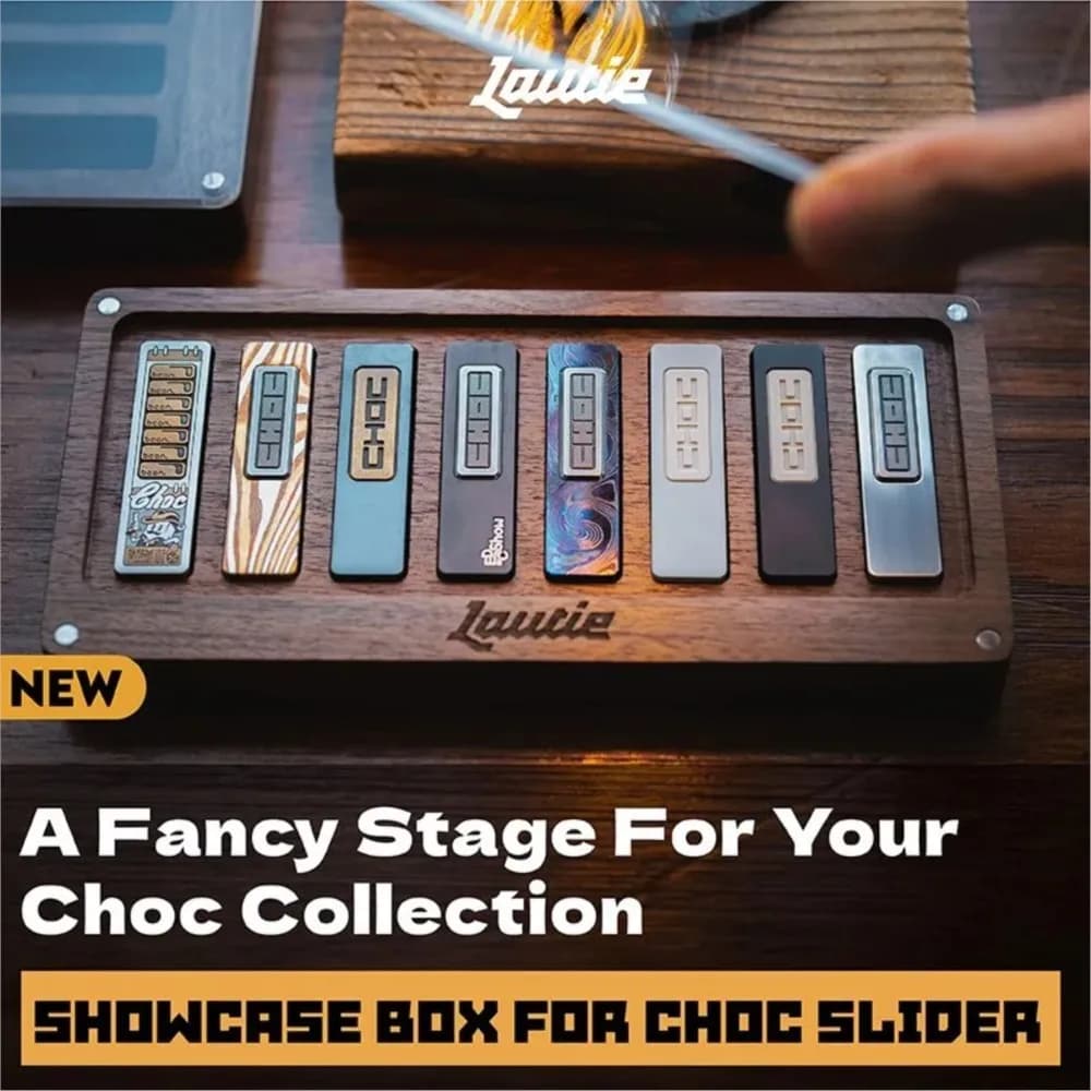 Espositore LAUTIE per Cioccolatini Slider in Noce Nero, Contiene 8 Cioccolatini, Organizzatore da Scrivania per Collezioni e Giocattoli Antistress