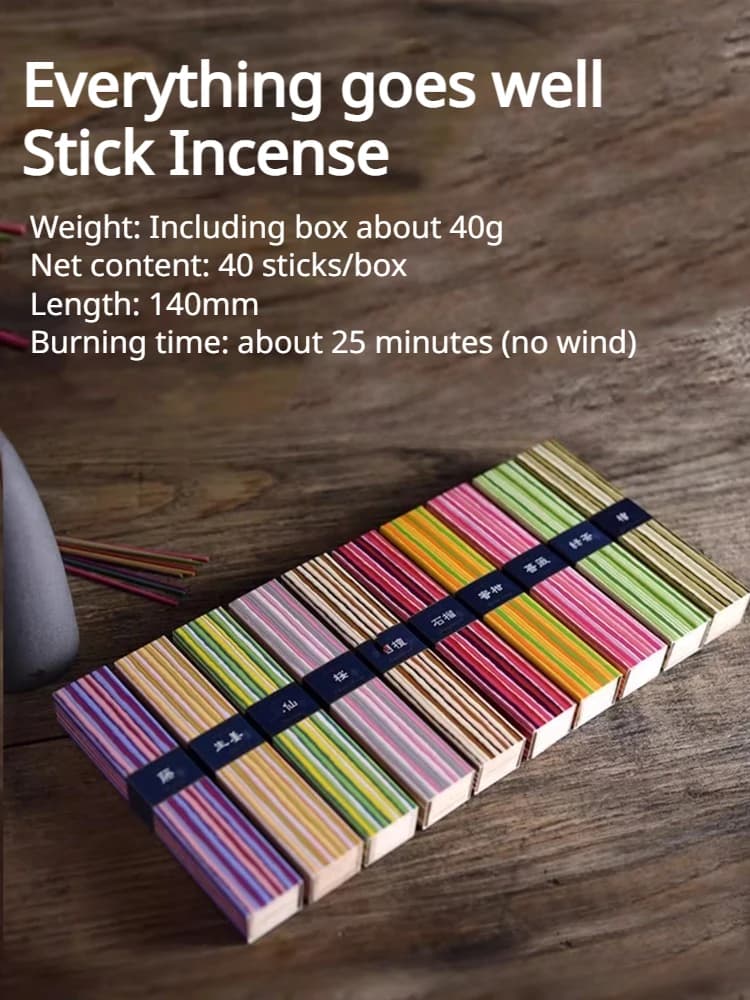 Japanese Stick Incense Auspicious Agilawood Plum Jasmine Pomegranate Home Indoor Ancestral Temple Buddha Sooth Spirit Purify Air