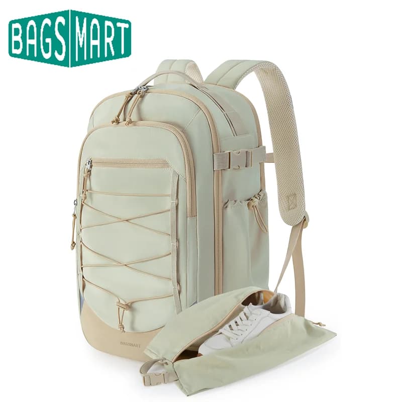 BAGSMART Zaino da viaggio da 17,3 pollici Zaino da viaggio grande Zaino da viaggio per articoli personali Borsa da viaggio con scomparto per scarpe