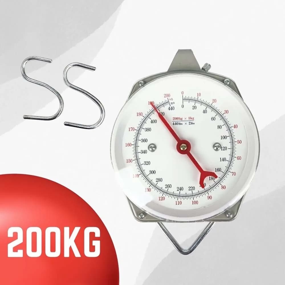 Bilancia meccanica sospesa con misurazione accurata con gancio per appendere bilancia per bagagli portatile durevole 50/100/150/200 kg