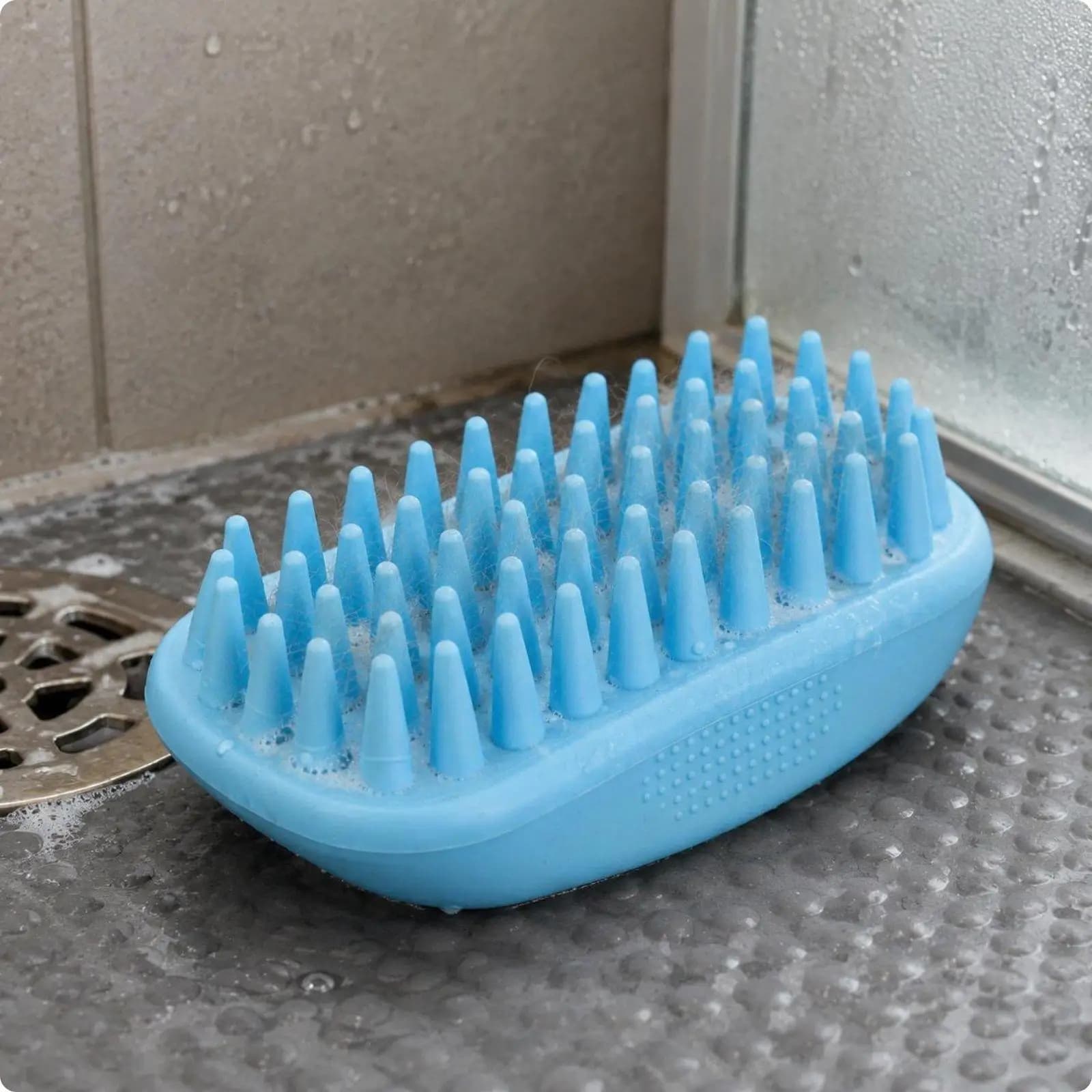 Dog Bath Brush Soft Bristles Pet Shampoo Brush Deshedding for Grooming