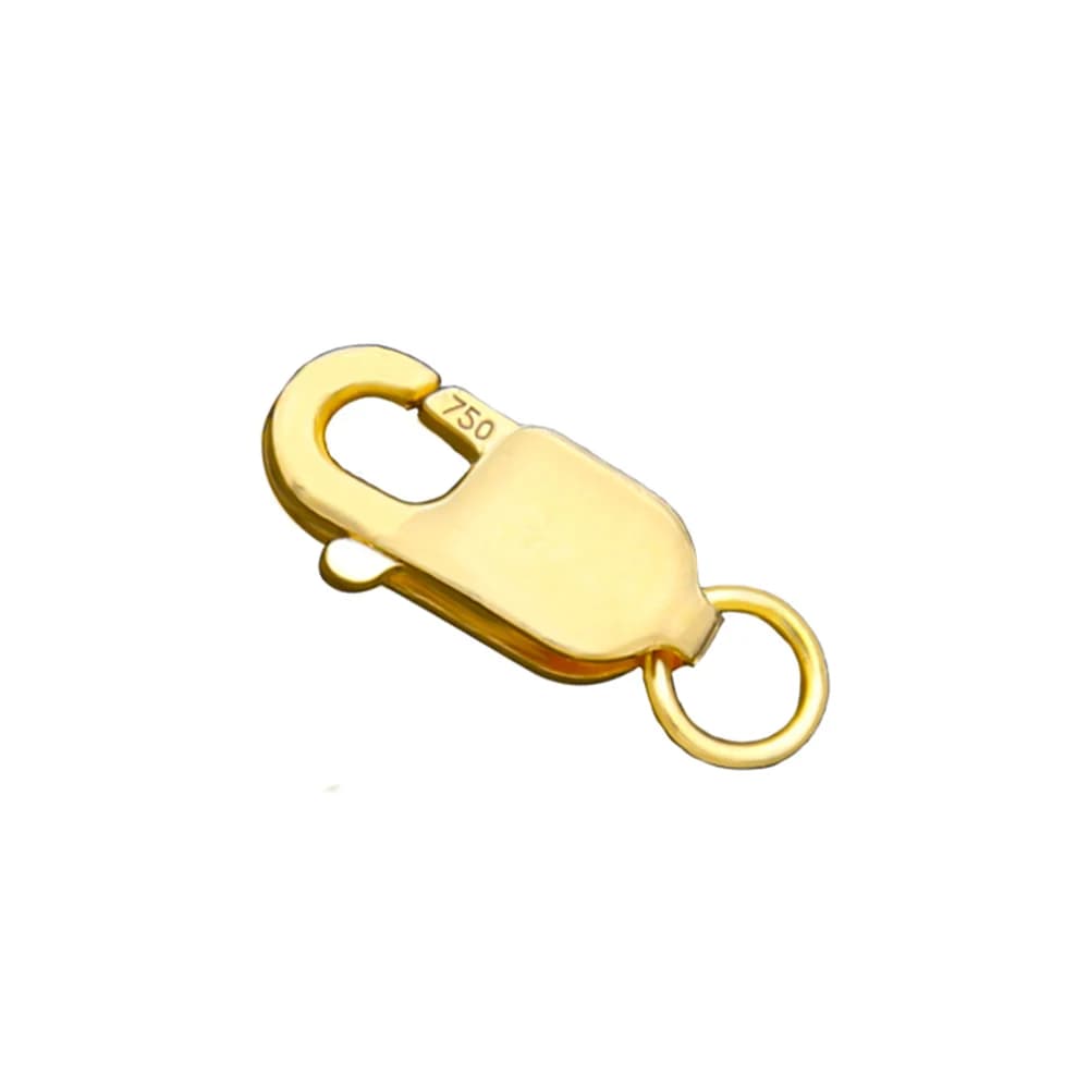 Sinya Chiusura a Moschettone in Oro Puro 18k (Au750) 100% Autentico, Connettore per Collane e Bracciali, Accessori Fai da Te per Gioielli di Lusso