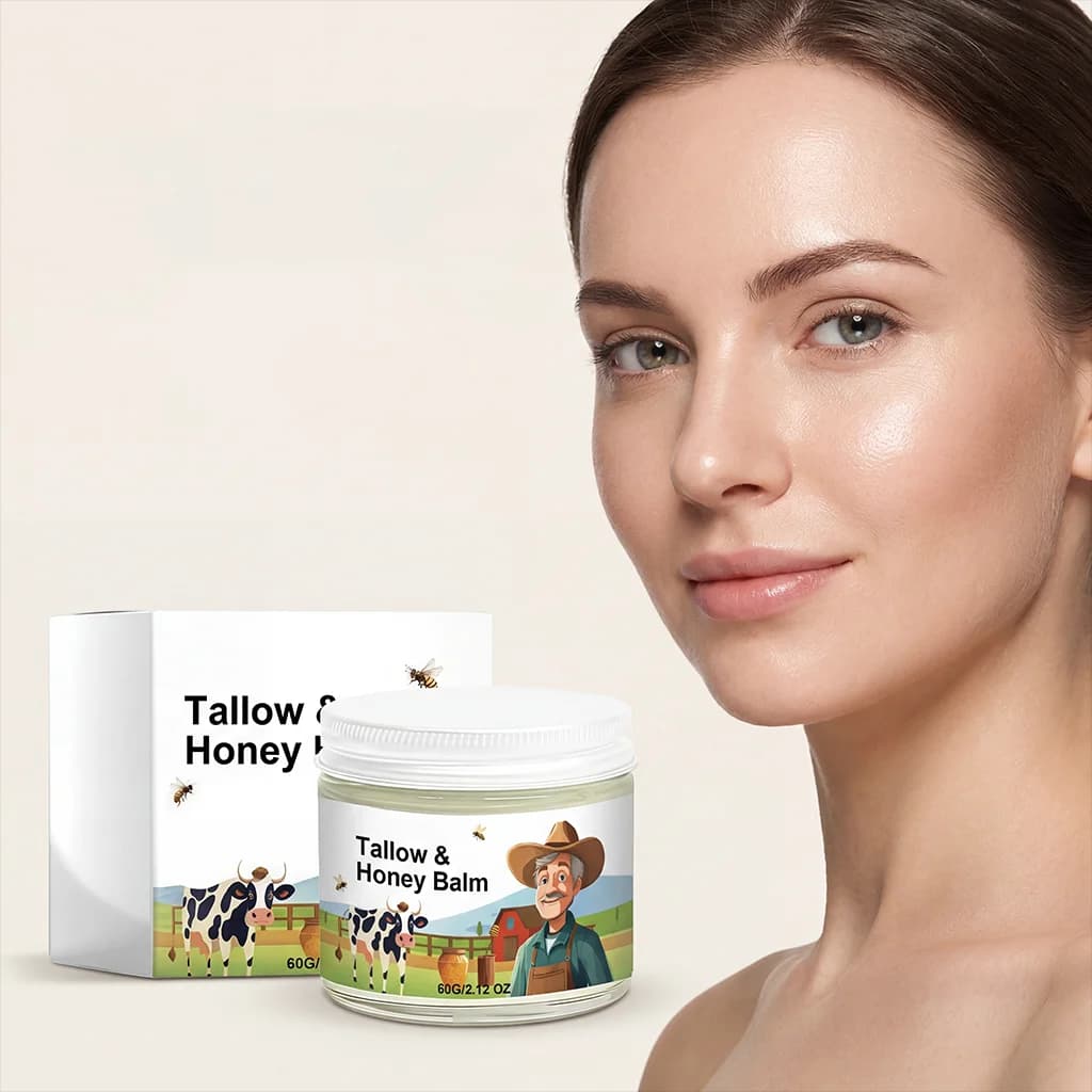 Balsamo al Miele e Sebo di Manzo per Pelle Morbida e Liscia, Migliora l'Elasticità, Ripara la Barriera Cutanea, Anti-Secchezza, Idratante, Crema Viso e Lozione Corpo