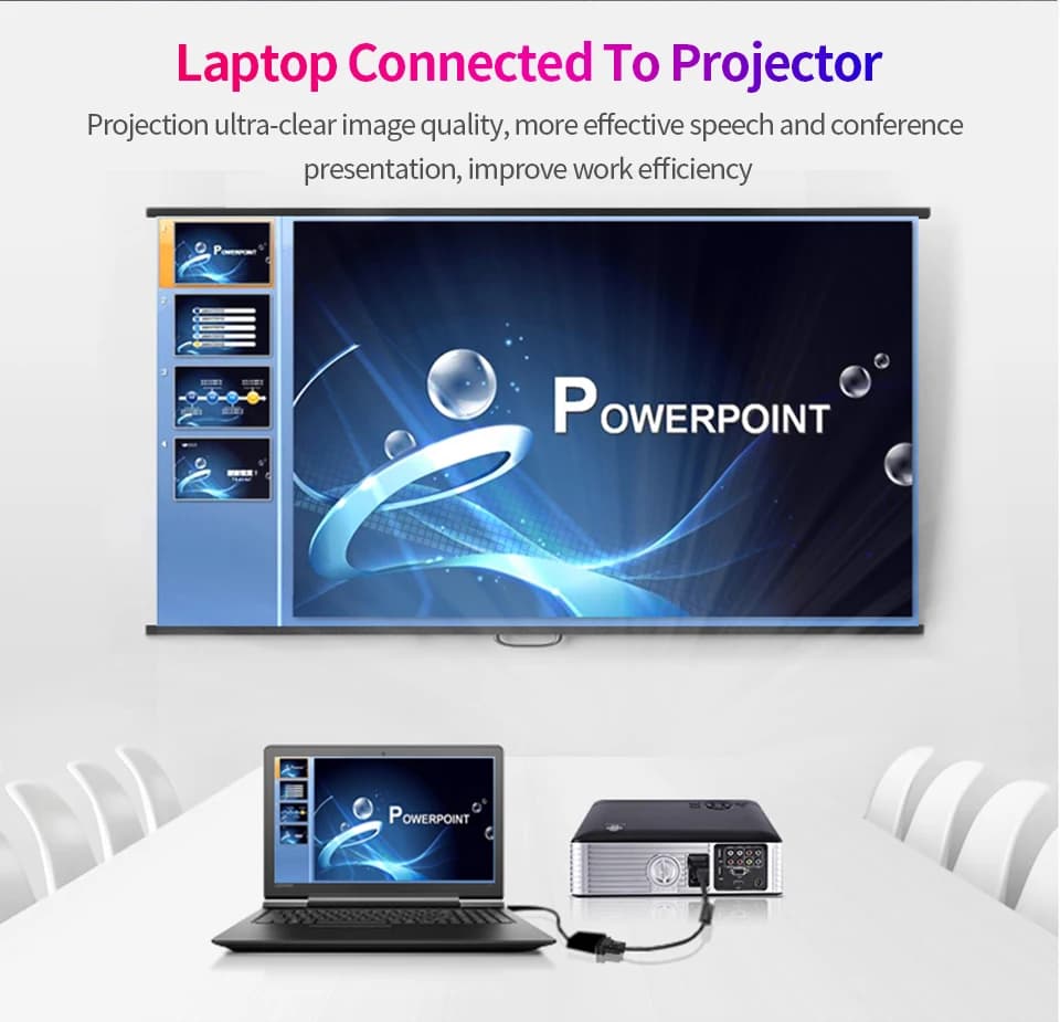 DisplayPort Display Port Cavo adattatore DP a VGA per proiettore DTV TV HDVD Laptop DP Cavo adattatore convertitore da maschio a VGA femmina