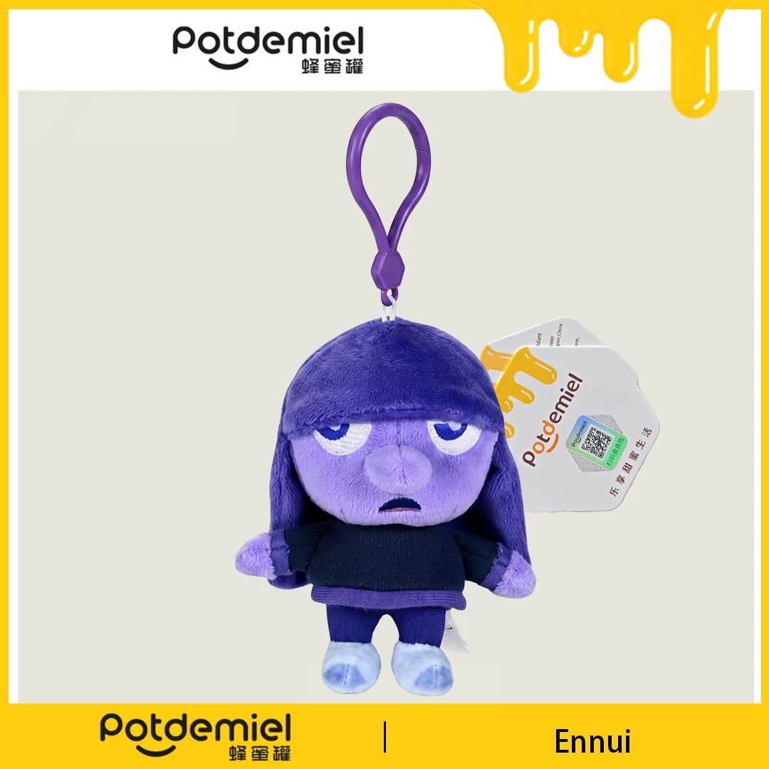 Potdemiel Disney Inside Out Ennui Plush Key Fob Car Key Chain Handbag Charm Kid Holiday Souvenir Gift Collectible Figure Toy