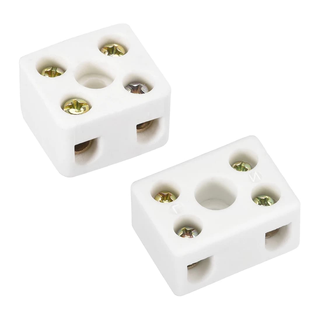 2/5Pcs 2 Postion 5 Hole High Frequency Ceramic Wiring Terminal Block Porcelain Electric Wire Connector Electrical Equipment