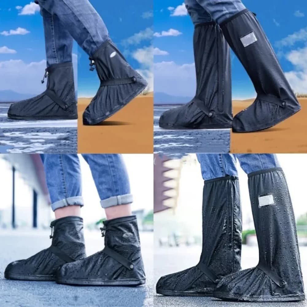 Anti-Slip Waterproof Shoes Cover Reusable Oxford Rain Boots for Cycling Hiking Rain Snow Wet Sand Protector High Boots