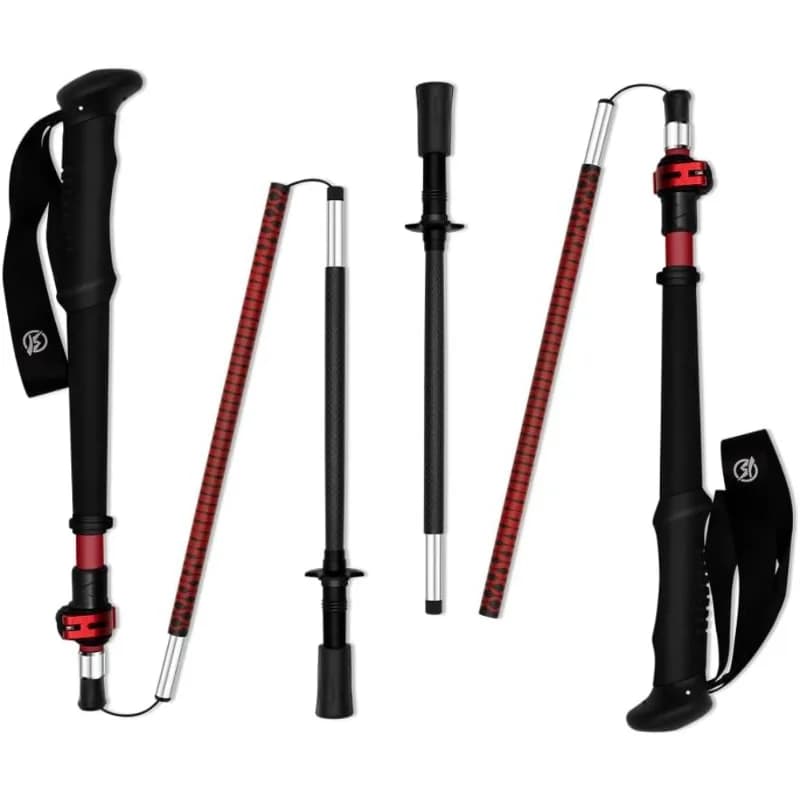 Ultralight Carbon Fiber Trekking Sticks Adjustable Folding Trekking Sticks 110-130 cm for race on track with backpack