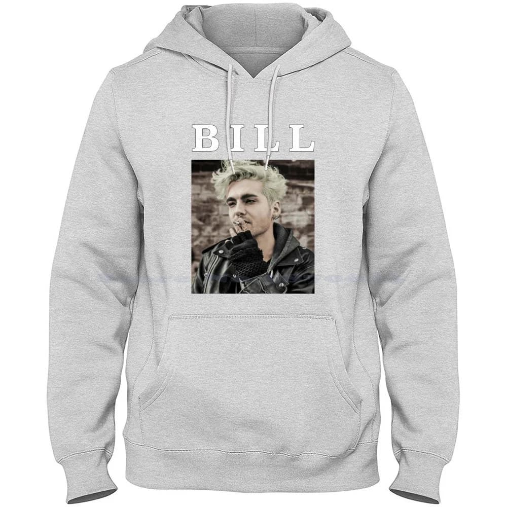 Bill Inspiration Roukeys 100% puro cotone felpa con cappuccio Tshirt Bill Kaulitz Tokio Hotel Music Singer