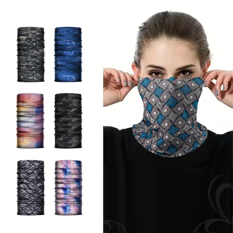 Sciarpa per ciclismo sportivo all'aperto, traspirante, protezione solare, bandana magica, maschera da ciclismo, copricollo per uomo e donna