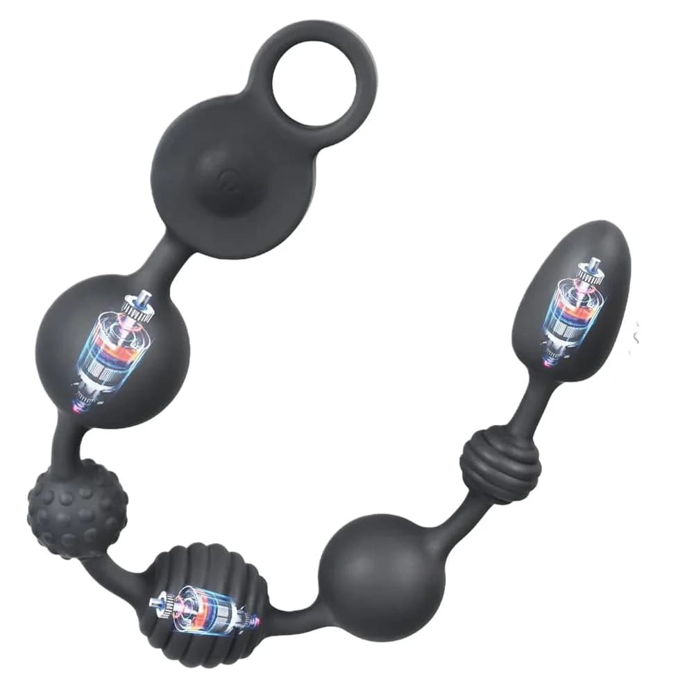 Flexible Vibrating Anal Beads Butt Plug Silicone 10 Vibration Mode Anal Sex Toys Waterproof Bullet Vibrator for Men Women Couple