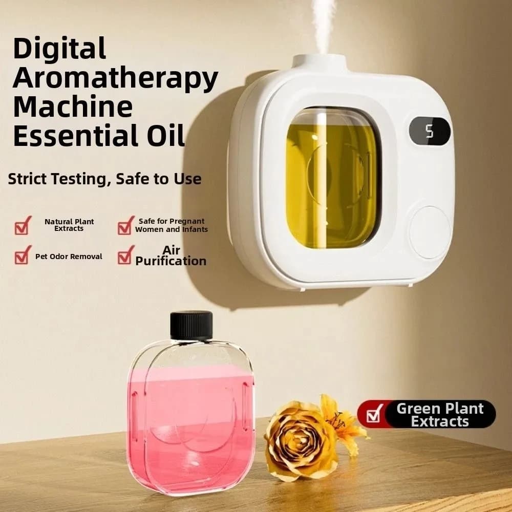 With 45ML Essential Oils Aromatherapy Machine Deodorization LED Display Screen Automatic Diffuser 5 Adjustable Levels