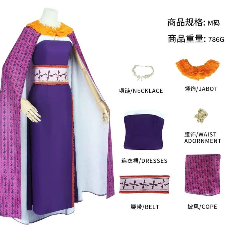 A'5,v; Costume da Cosplay di Matangi, Abito con Mantello Viola, Outfit da Principessa dell'Oceano, per Halloween e Carnevale Part3'd,5;h.9/