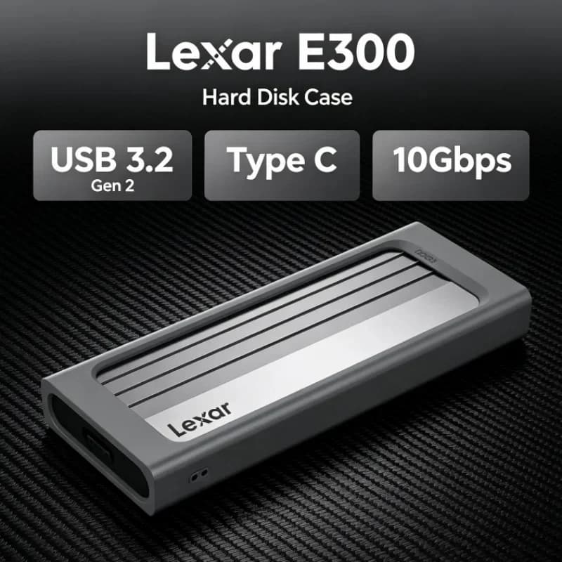 Lexar E300 2230/2242/2260/2280 M.2 NVMe SSD Enclosure USB 3.2 Gen 2 Type C External Hard Disk Case Mobile