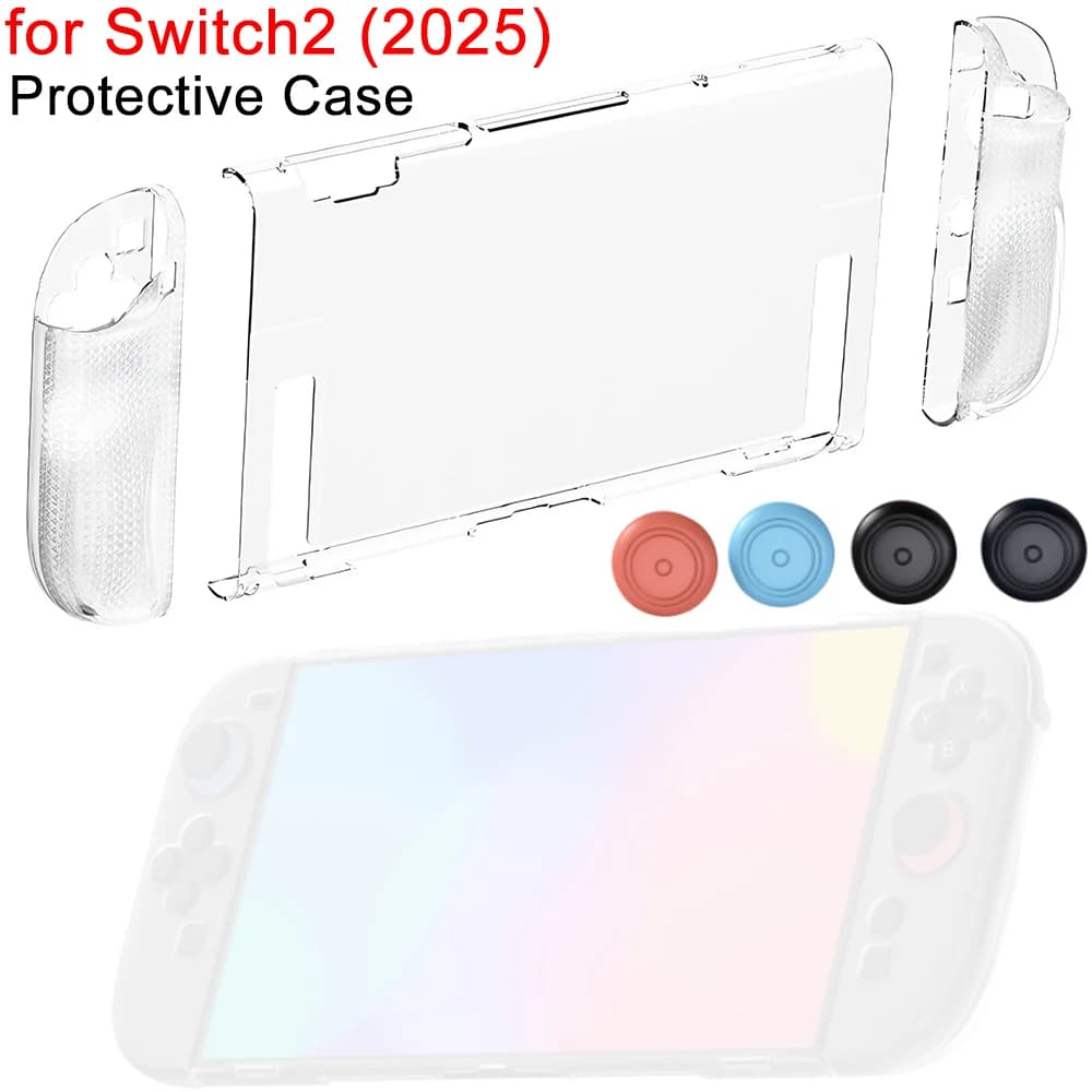 Custodia protettiva divisa con motivo diamante in TPU + accessori per cappucci bilancieri per Switch 2