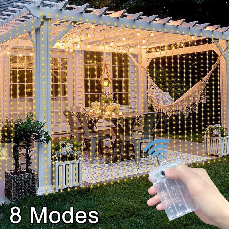 1 pz Tenda Luminosa a LED a Batteria per Feste, Matrimoni, Decorazioni Natalizie per Casa e Stanza