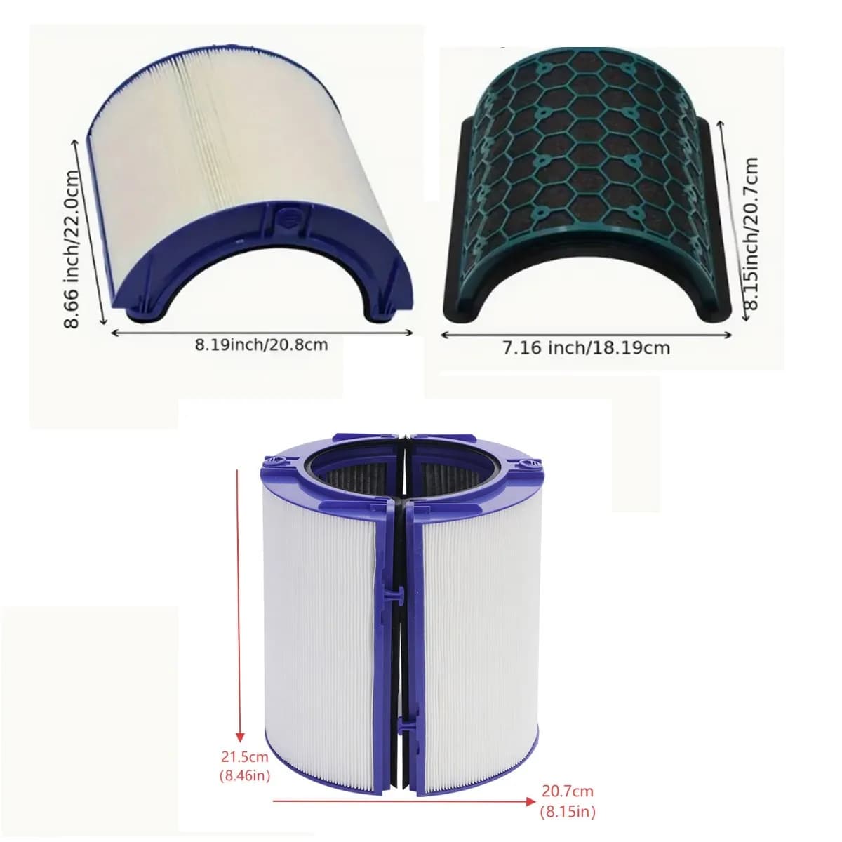 Utilizzato per filtri dell'aria Dyson HP01 HP02 DP01、TP01 TP02 AM11 BP01、PH01 PH3A、TP04 HP04 DP04、TP06 TP10 HP06 Umidificatore purificatore d'aria
