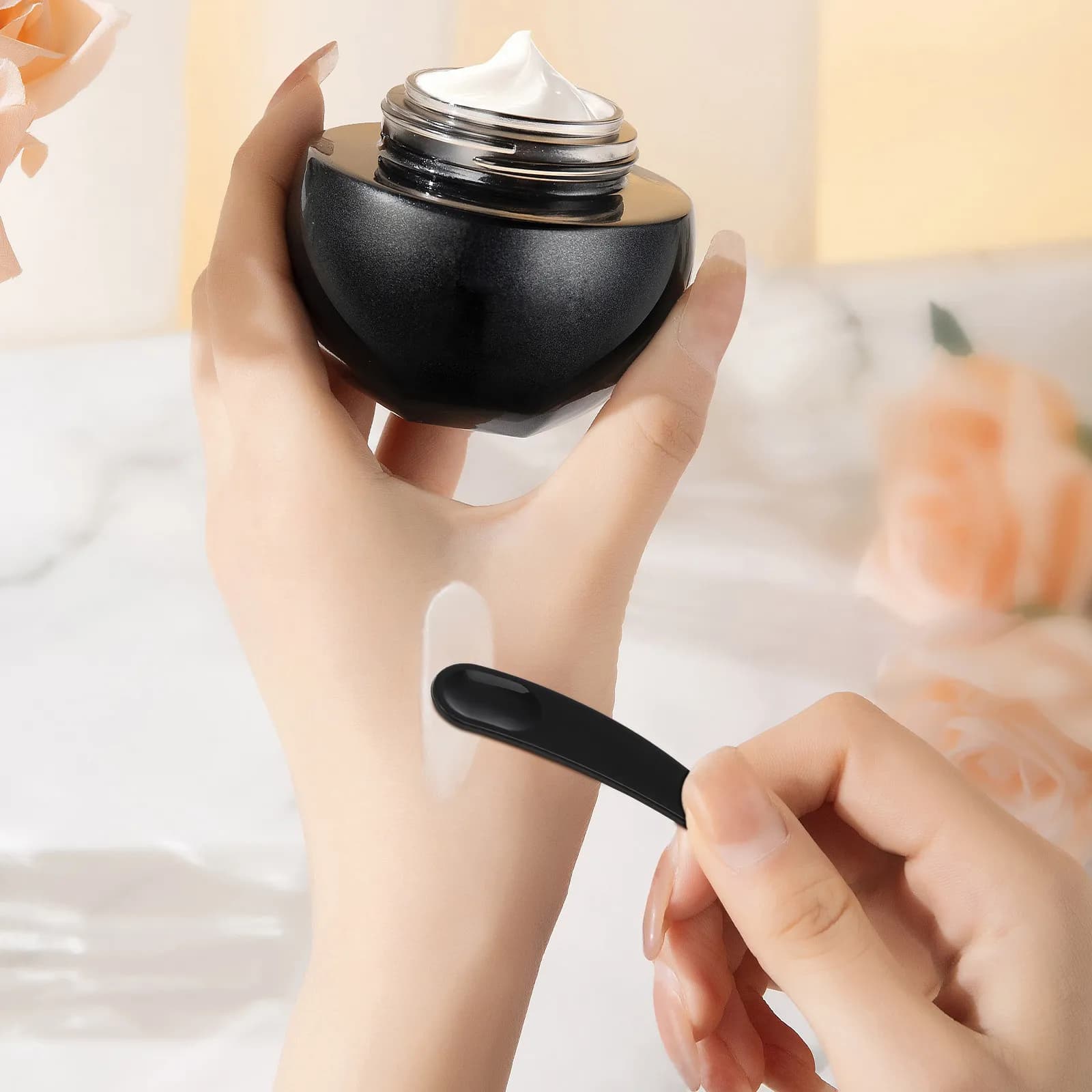 Set di 50 Spatole e Cucchiai per Crema Viso e Maschera, Strumento per Miscelare Prodotti Skincare, Leggero e Portatile, Accessorio di Bellezza per il Trucco