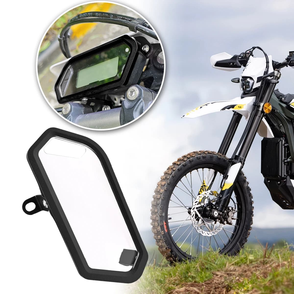 1x copertura della protezione del display del cruscotto dello schermo del motociclo, modifica della copertura della protezione nera, strumenti per parti esterne per Surron Ultra Bee