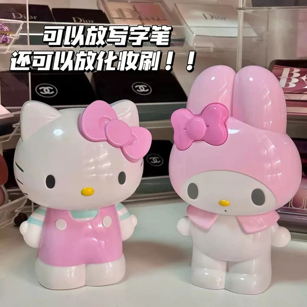 Portapenne Hello Kitty Simpatico cartone animato Sanrio Kawaii My Melody Kuromi Anime Cancelleria Pennello per trucco Regali per bambini