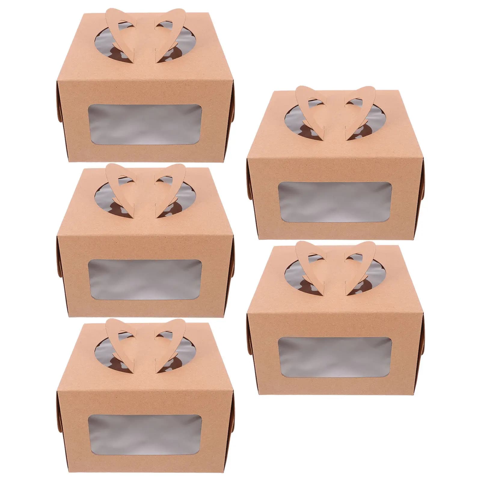 Set di 5 Scatole per Pizza con Finestra, Resistenti in Carta, per Asporto, Confezioni per Feste e Conservazione