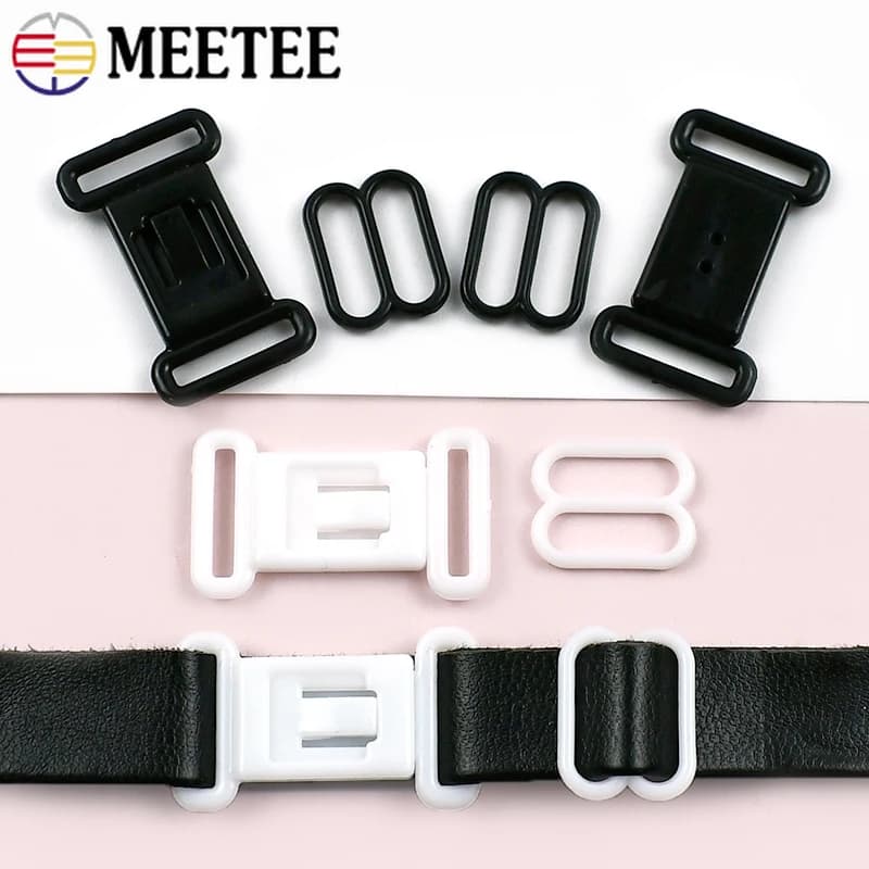 30/50 Pz Meetee Reggiseno di Plastica Fibbie 12.5mm Cinghia Regolabile Chiusura Farfallino Bikini Collegare Gancio Biancheria Intima Nastro Accessori Per Cucire