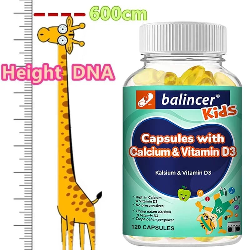 Height growth: calcium supplements, vitamins, minerals and essential nutrients to help children, adolescents and adults grow higher
