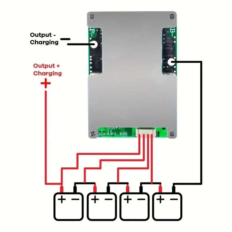 4S 12V 800A Max BMS Lithium Iron Phosphate Battery Protection Board with Balance Charging, Suitable for Cars, Motorcycles