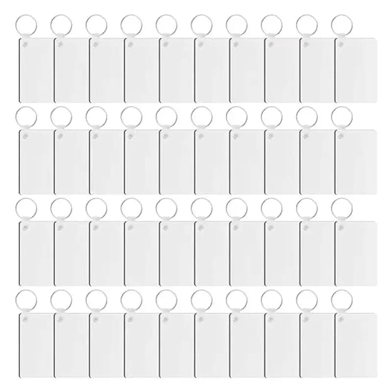 HHTL Set di 30 Portachiavi Vuoti per Sublimazione, Kit con Supporti Bifacciali per Trasferimento a Caldo, per Fai-da-Te e Artigianato
