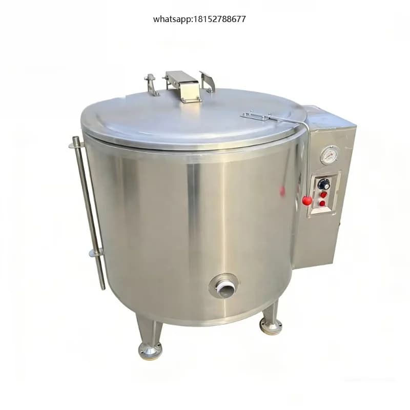 Commercial Stainless Steel Tilting Kettle 60-500L Electric/Gas Powered Bean Soup Stew Cooking Machine Industrial