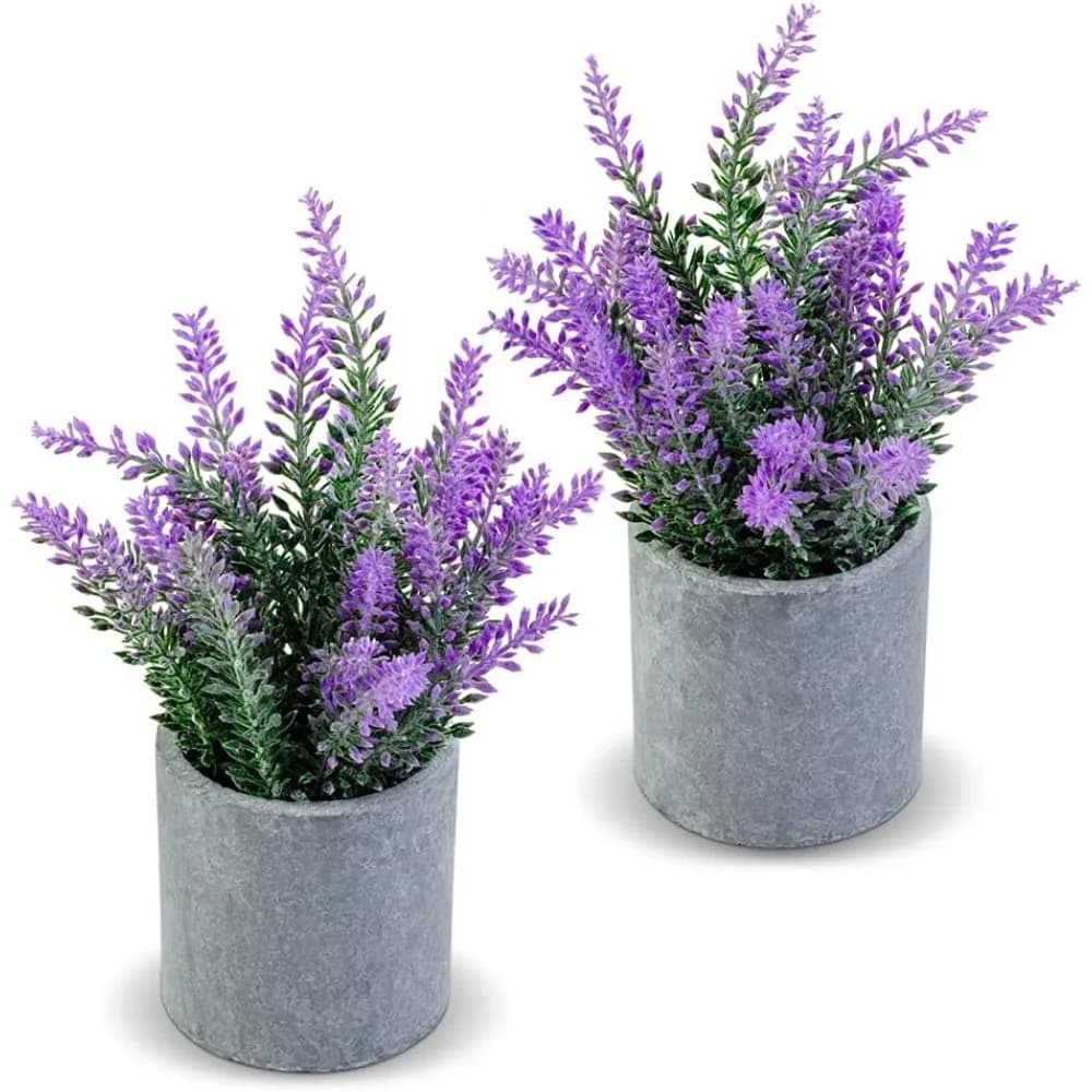 Pianta di lavanda artificiale in vasi Fiori di lavanda viola finti Decor Pianta di fiori finti per bagno Camera da letto Cucina Decorazioni per la casa