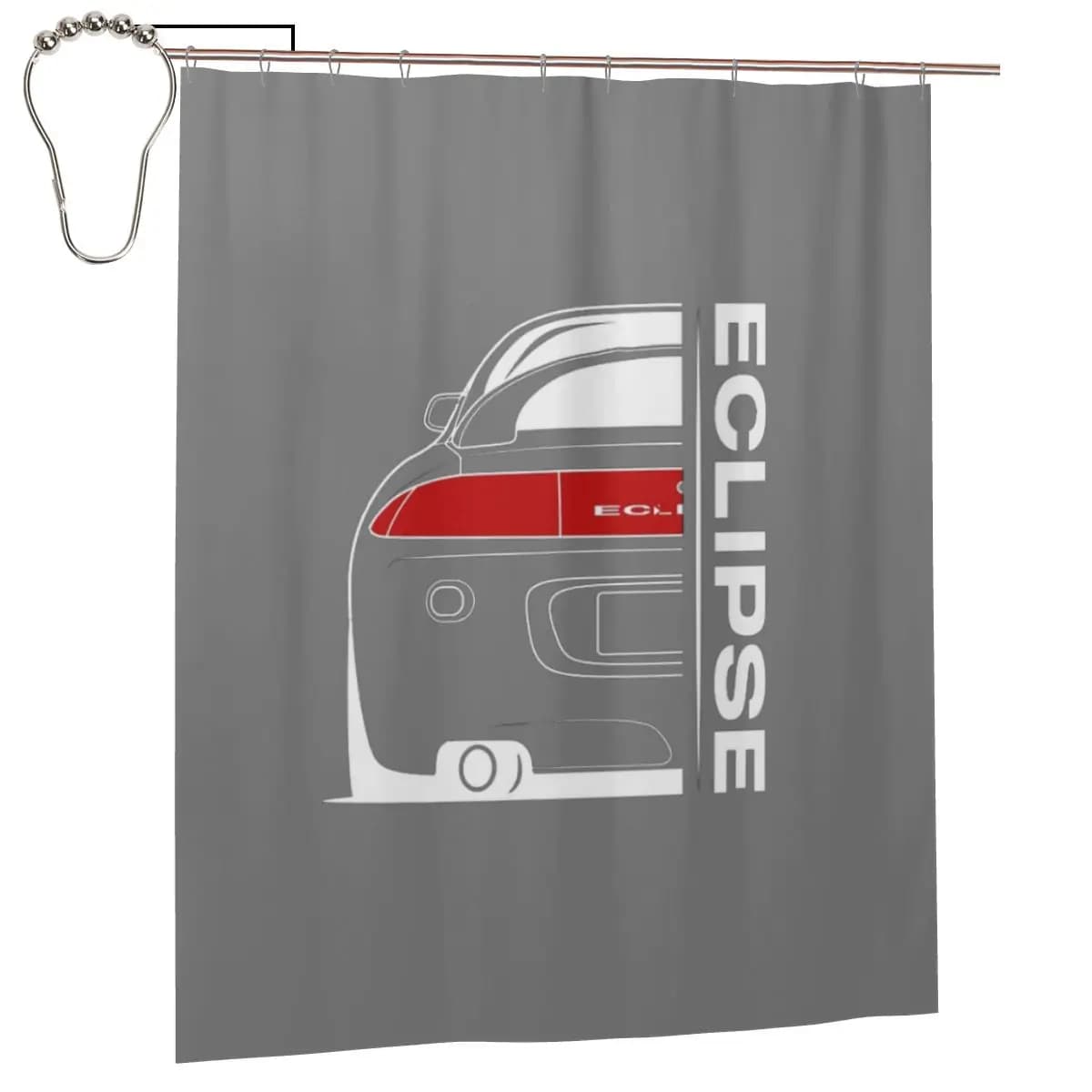 Eclipse G DSM Tenda da doccia rossa per bagno, tende da bagno impermeabili in poliestere con ganci