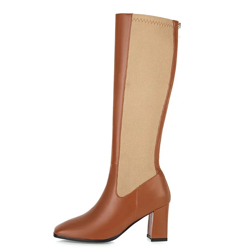 Fashion Knee High Boots Women Shoes Elegant Autumn Winter Women's High Boots Stretch Comfortable Long Shoes Ladies Large Size 48