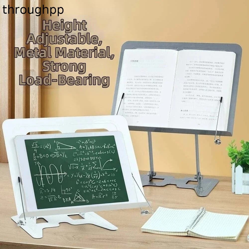 Laptop Riser Full Metal Reading Stand Rotating Foldable Book Holder Dual Arm Mechanical Bookstand Home School