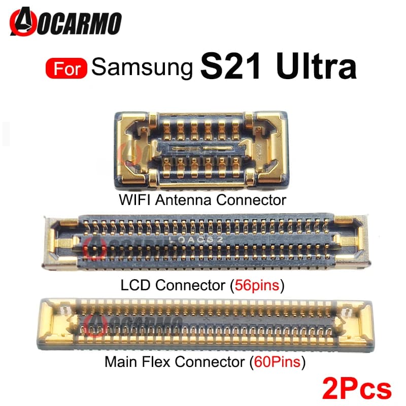 2 pz 56 60 pin LCD FPC Plug Connector Mainboard Flex Connector Antenna di segnale WIFI per Samsung Galaxy S21Ultra S21U riparazione