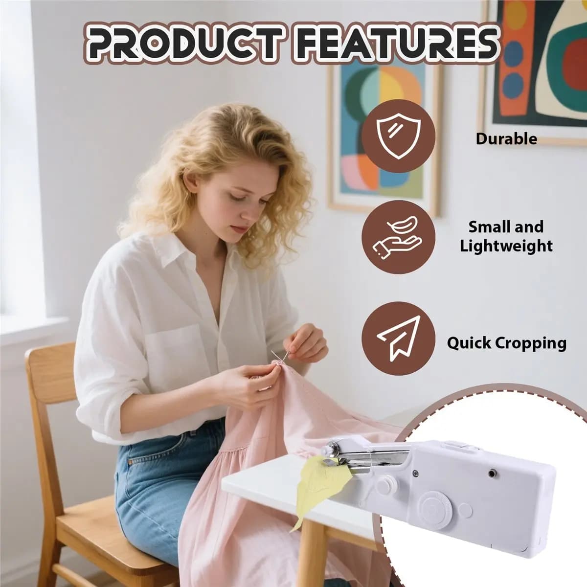 Kit macchina da cucire elettrica USB mini micro-home manuale portatile Macchina da cucire portatile tascabile per camicie facile da cucire