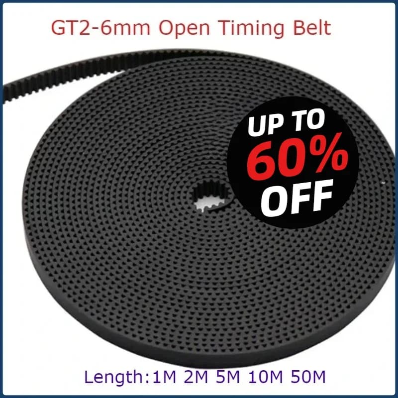 1m/2m/5m/10m/lot GT2-6mm Open Timing Belt Width 6mm GT2 Belt Rubber Aramid Fiber Cut To Length for 3D Printer