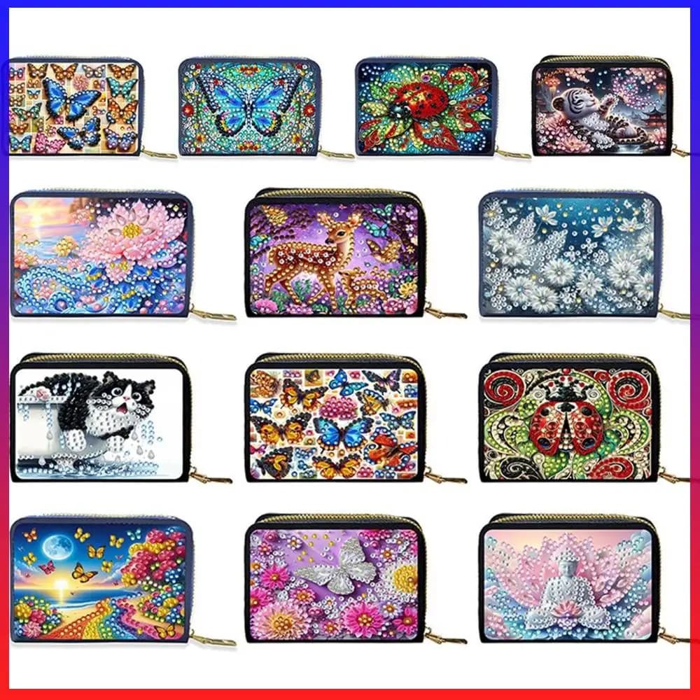 Portacarte e Portamonete con Cerniera per Diamond Painting, Pochette Portafoglio con Diamanti, Regalo per Donne