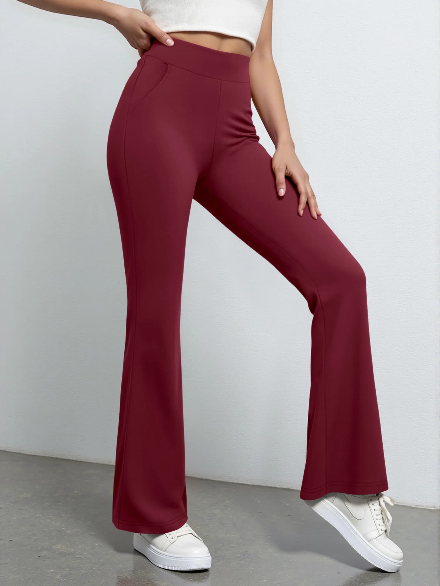 Pantaloni Yoga a Vita Alta per Donna, Leggings Modellanti con Tasche, Slim Fit per Allenamento e Corsa